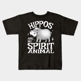 Hippos Are My Spirit Animal Funny Baby Hippo Kids T-Shirt